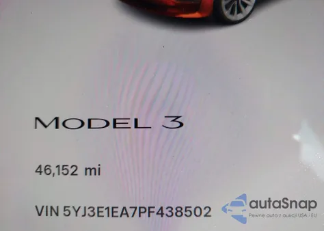 2023 Tesla Model 3 Rear-Wheel Drive из США, поврежденный, VIN 5YJ3E1EA7PF438502